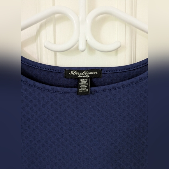 Navy Textured Skater Dress - Picture 3 of 3